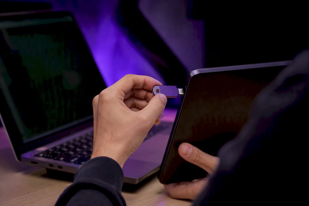 Developer connecting security token to device