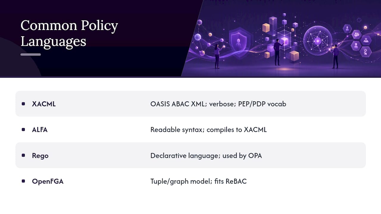 Common Policy Languages and Standards — overview diagram