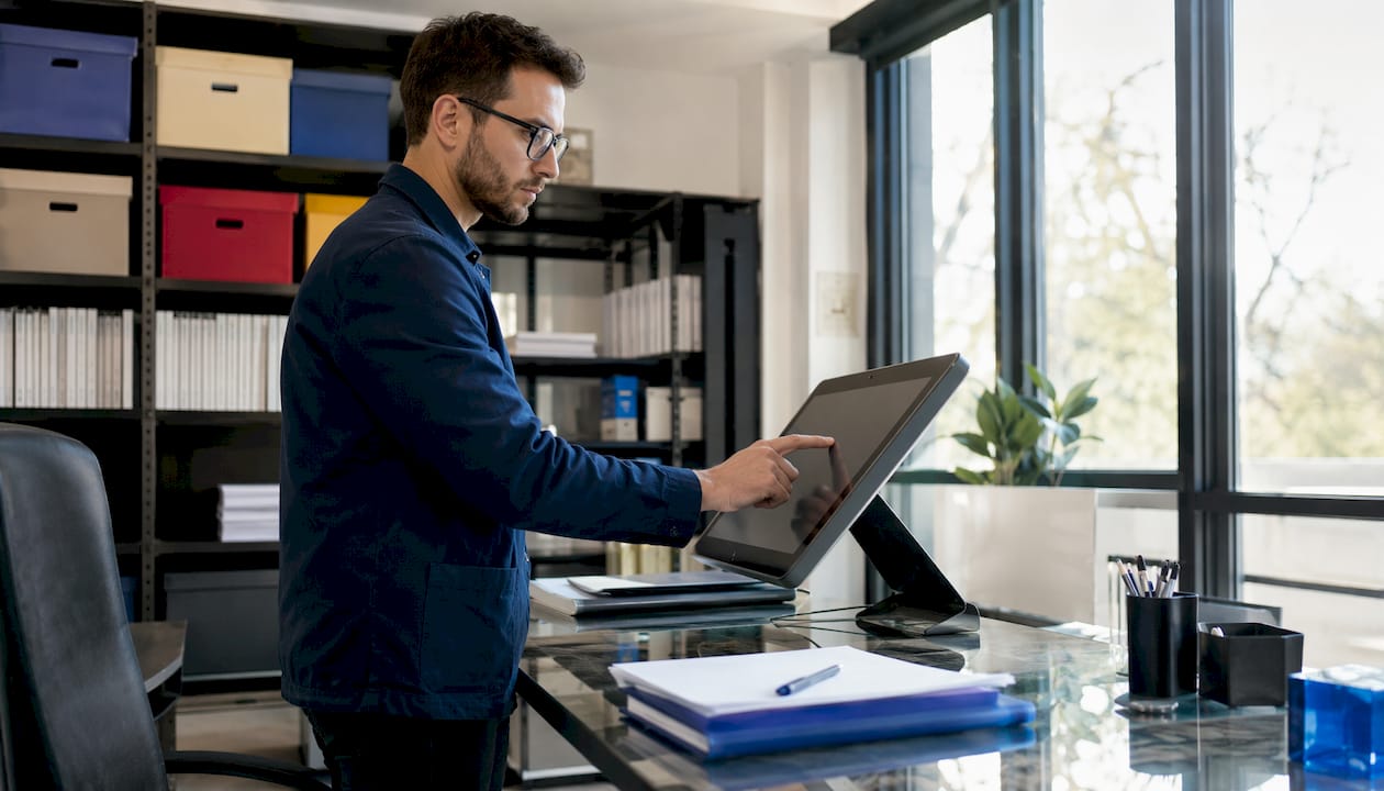 L’operatore si occupa della gestione del magazzino attraverso il software dedicato, monitorando e ottimizzando tutte le attività.
