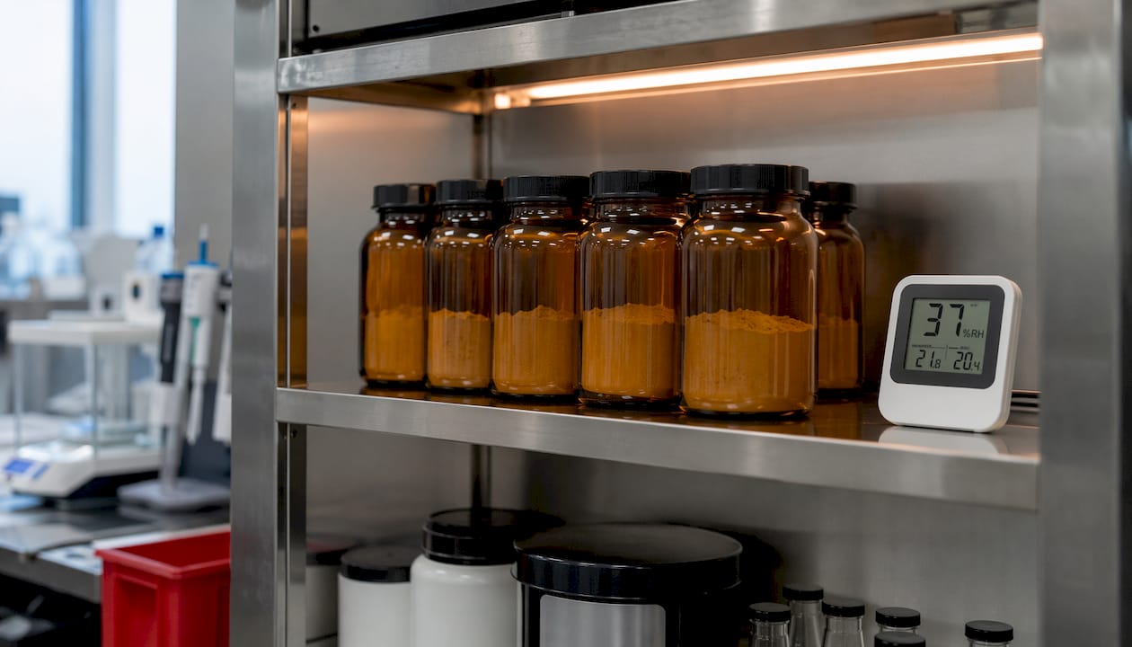 Lab storage with sealed 7-hydroxymitragynine containers