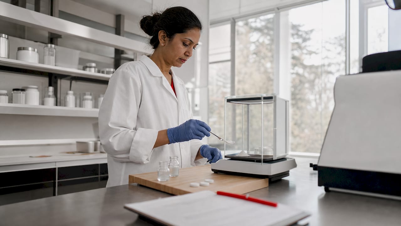 Researcher preparing 7OH dosage in lab