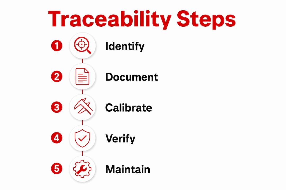 Infographic depicting traceability chain steps