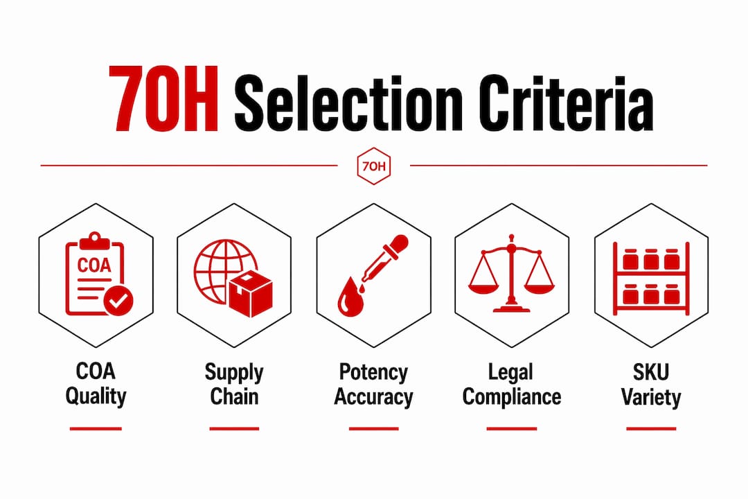 Infographic showing 7OH tablets selection criteria hierarchy
