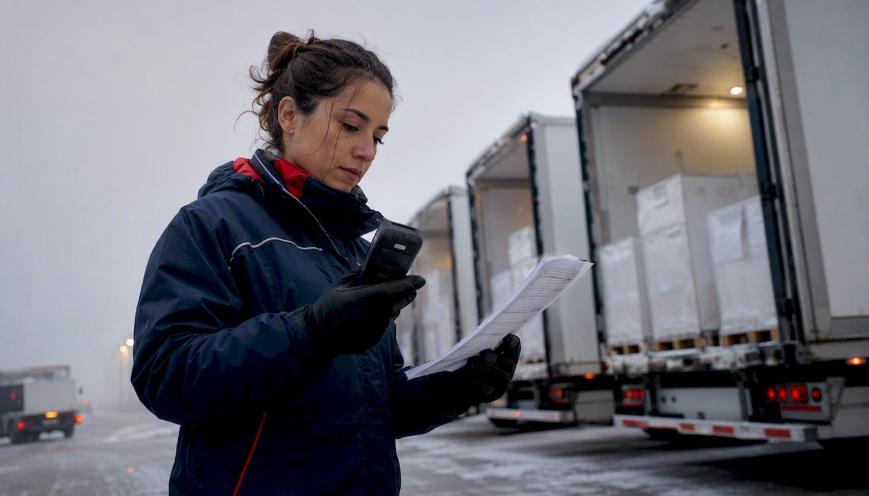 Coordinator inspecting temperature sensitive shipments