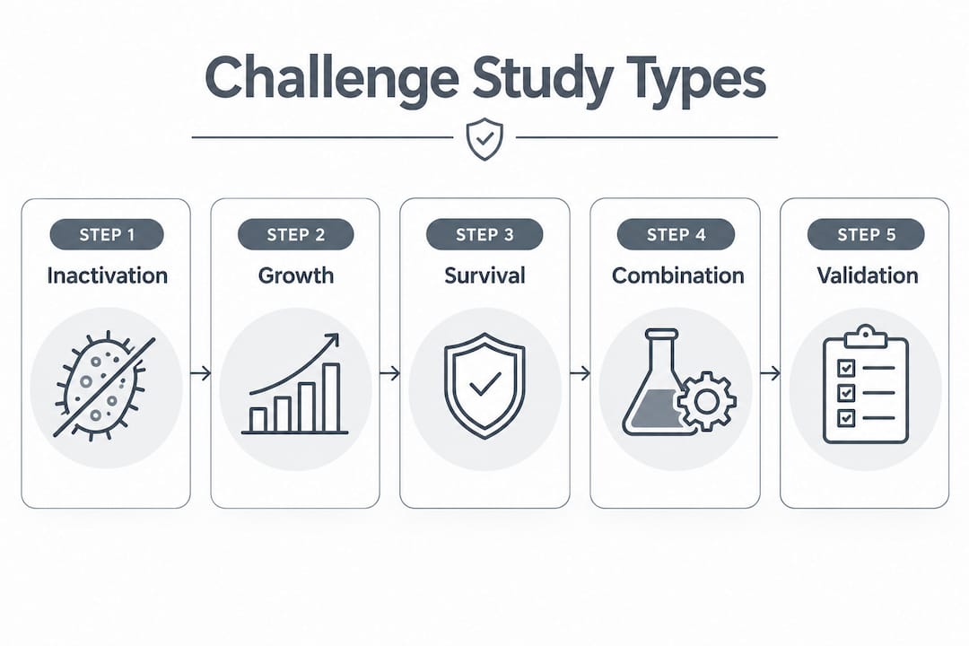 Infographic showing types of microbial challenge studies