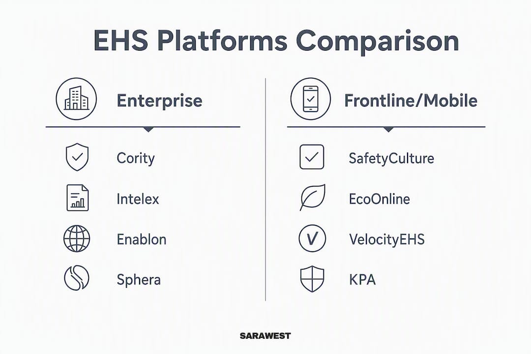 Infographic comparing enterprise and frontline EHS platforms