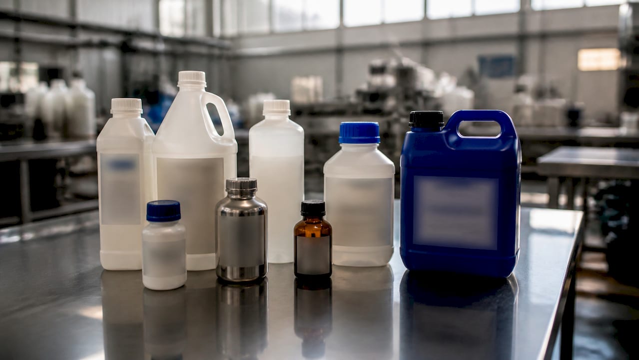 Variety of chemical packaging bottles