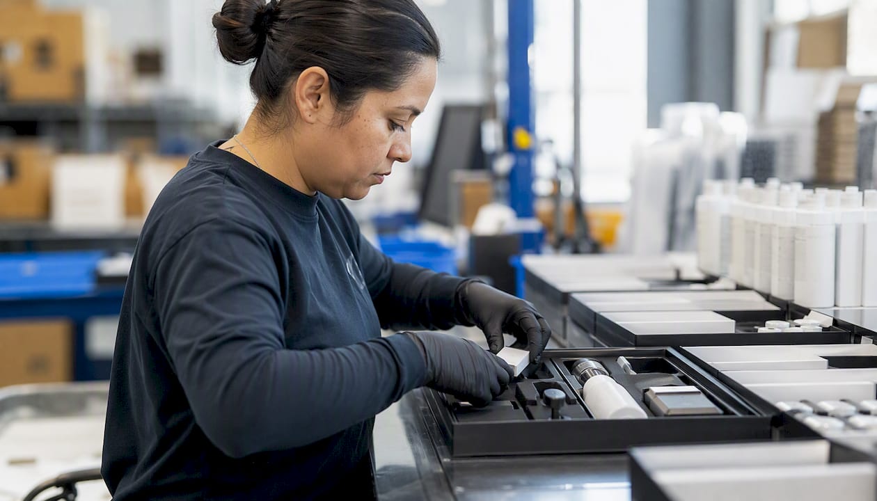 Hands assembling kitting components
