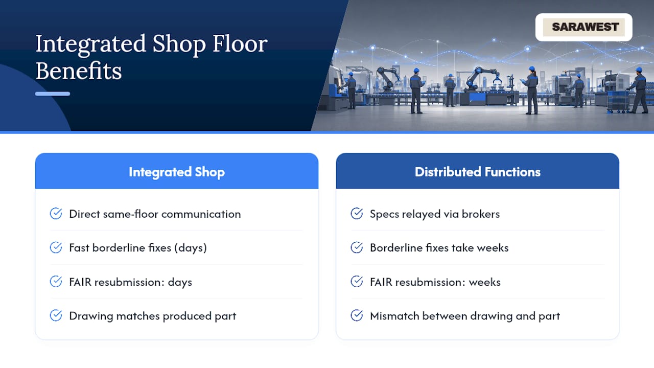 The Integrated Shop Floor Wins the FAI Timeline — overview diagram