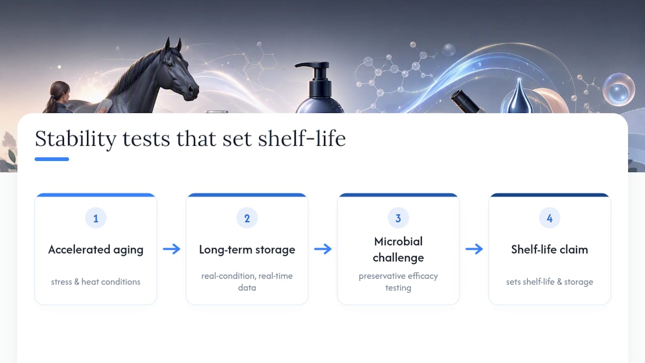 Three stability tests informing shelf life