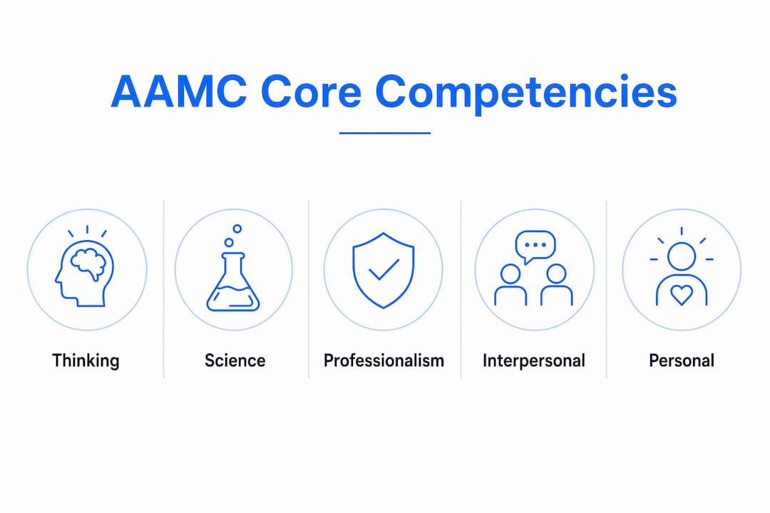 Infographic illustrating AAMC competency categories