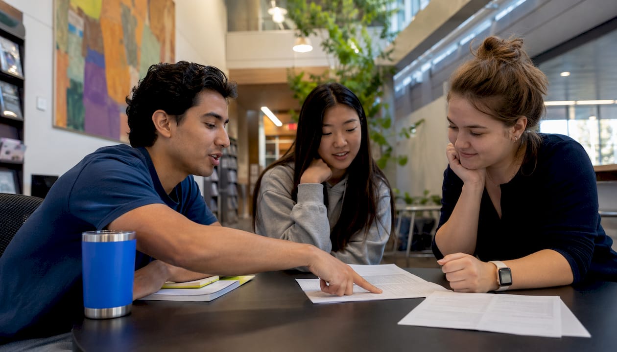 Students discussing thinking and reasoning competencies