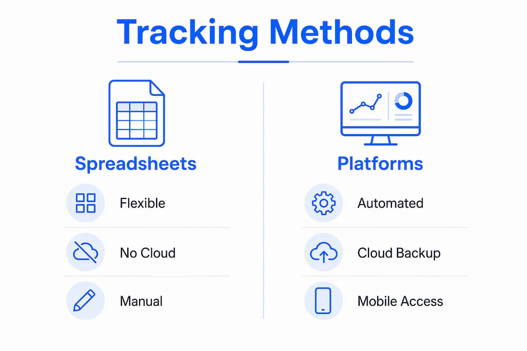 Comparison infographic of spreadsheets versus platforms