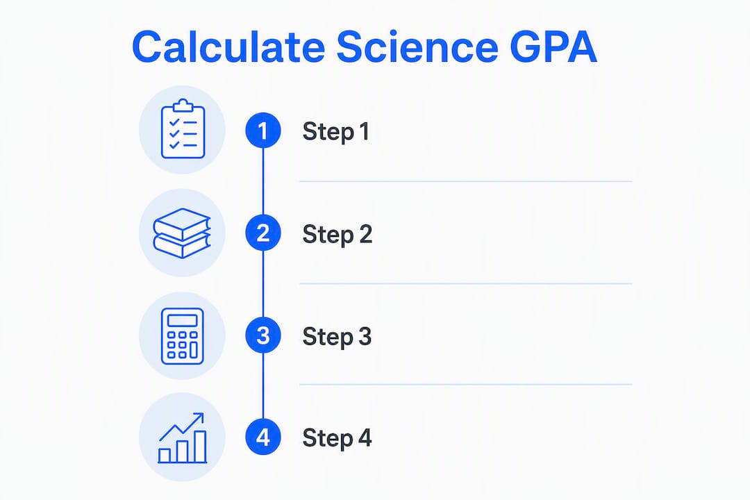 Infographic showing steps to calculate science GPA