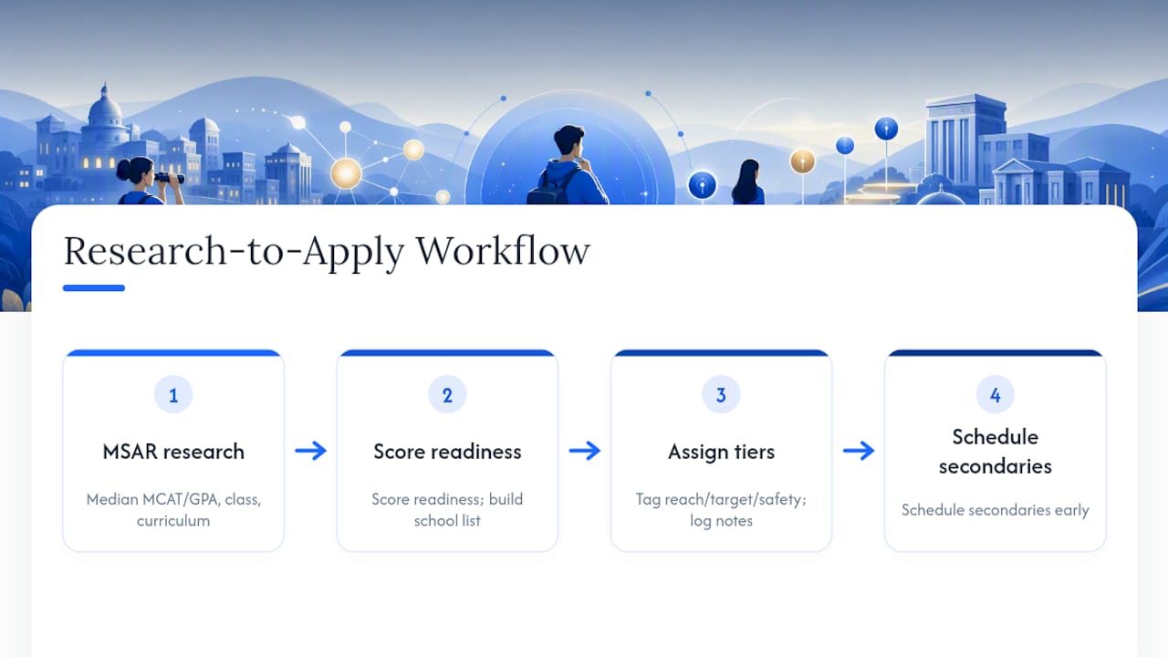 Tools that make researching schools faster and more accurate — overview diagram