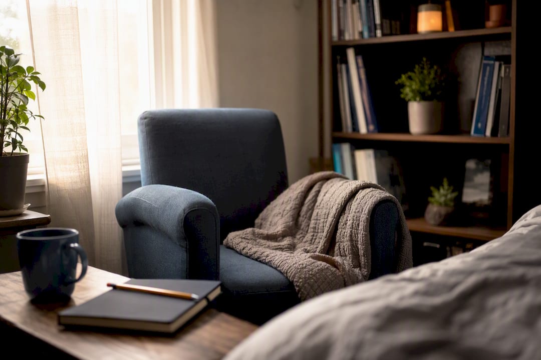 Cozy quiet study space for mental health