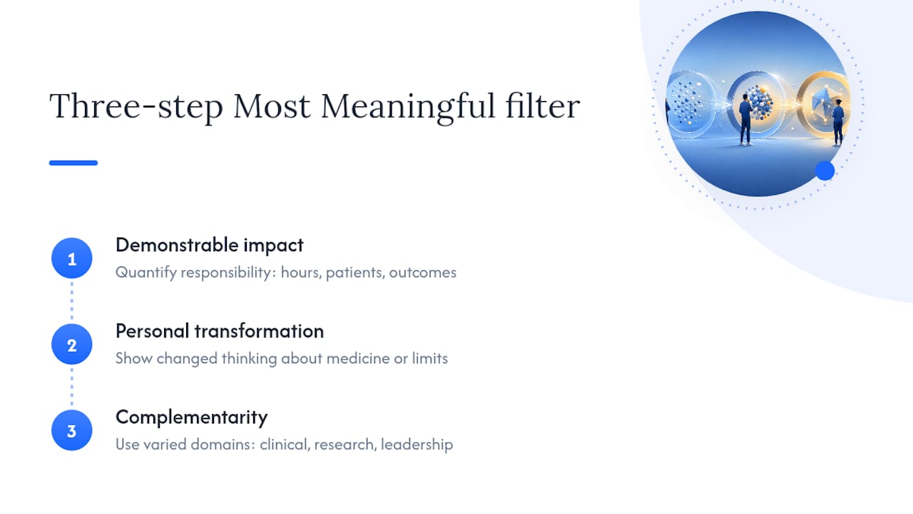 Three-step Most Meaningful selection framework