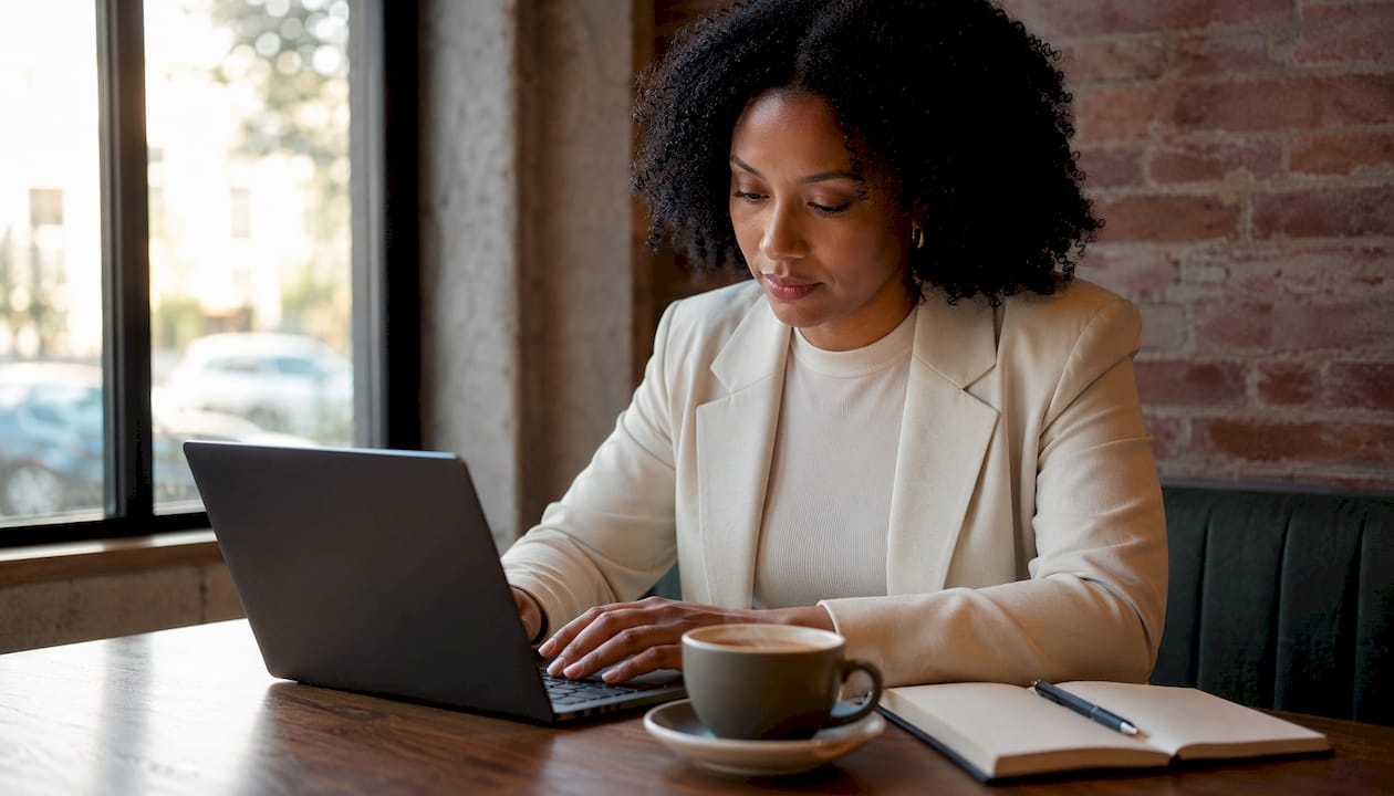 Marketing manager reviewing CRM integration dashboard