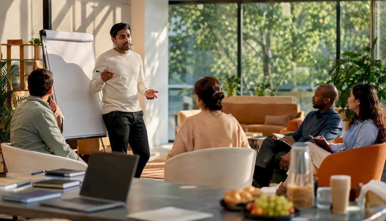 Product manager explaining ABM features to colleagues