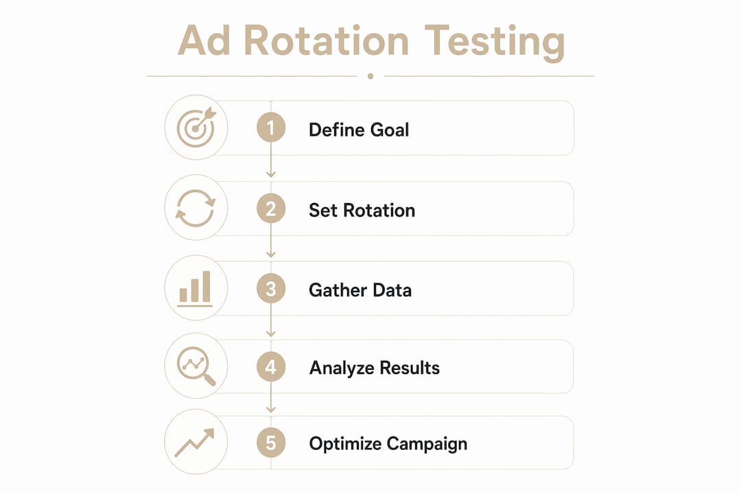 Infographic showing ad rotation testing process