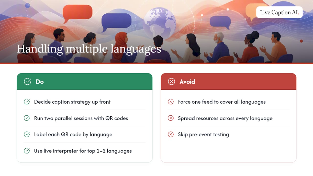 How Do You Handle Multiple Languages At One Event? — overview diagram