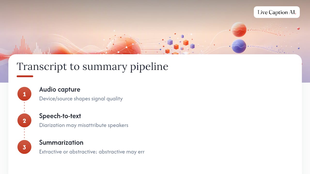 Three stages of AI meeting summarization