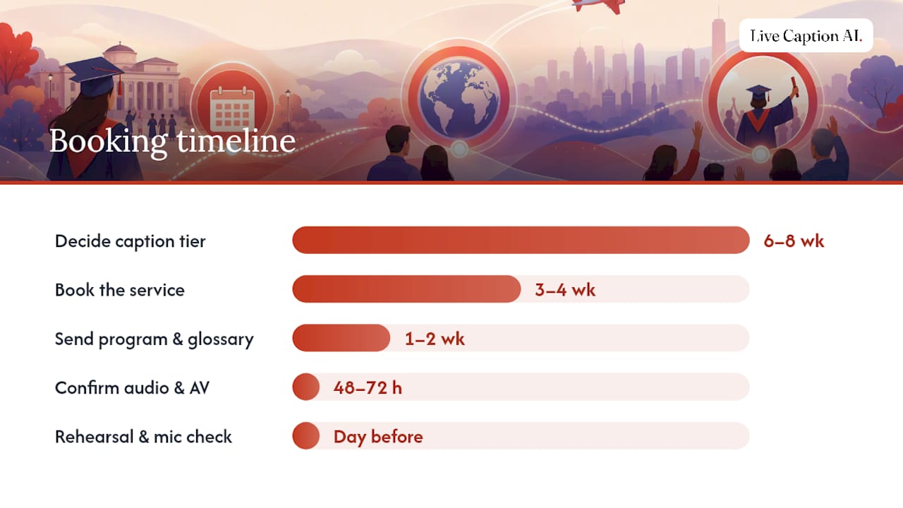 What's the Timeline for Booking Ceremony Captions? — overview diagram