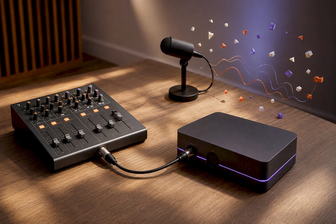Direct audio feed versus ambient microphone noise