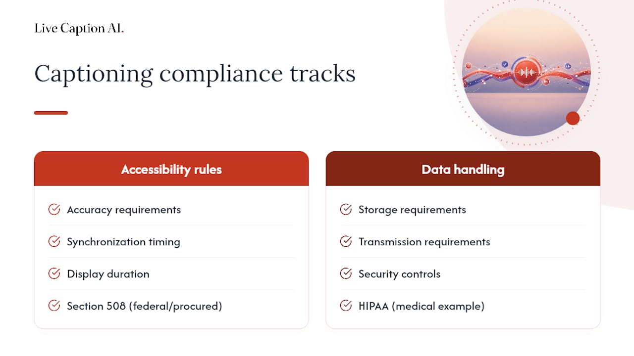 Two-track captioning compliance checklist