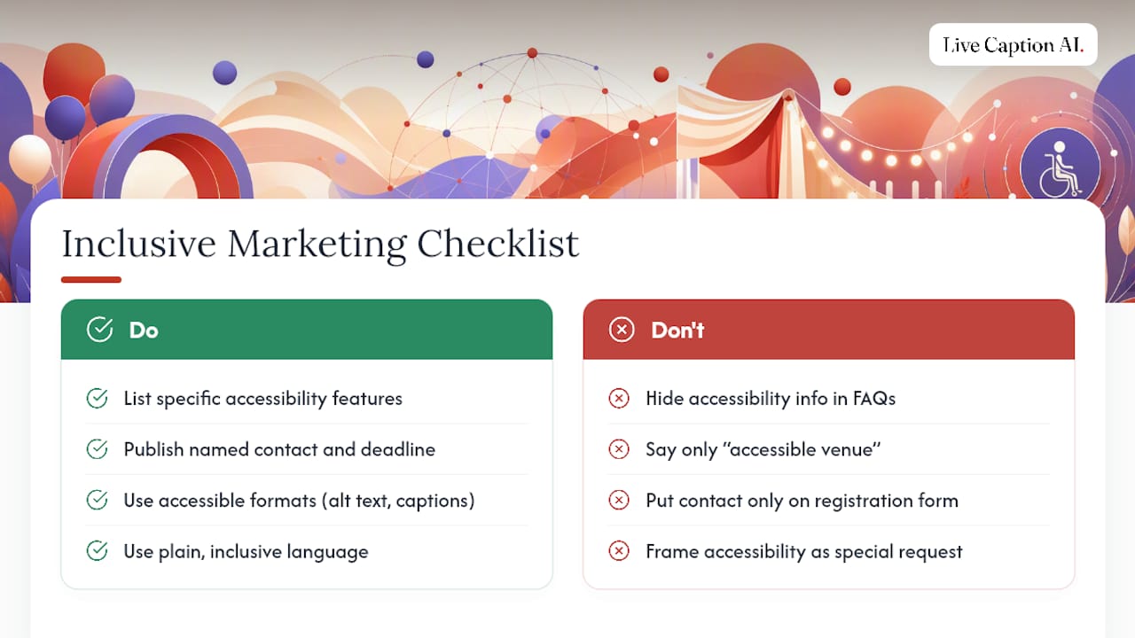 Inclusive Marketing: Telling Attendees What You've Built — overview diagram