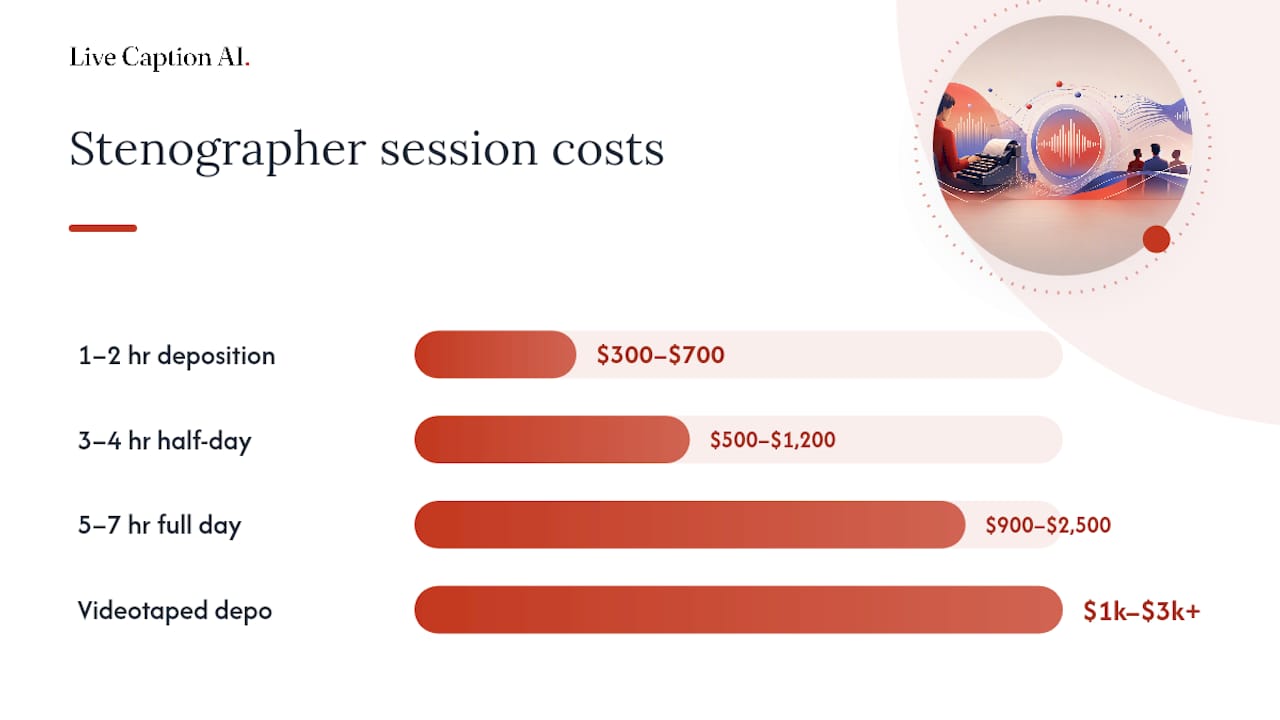 Stenographer costs by session length