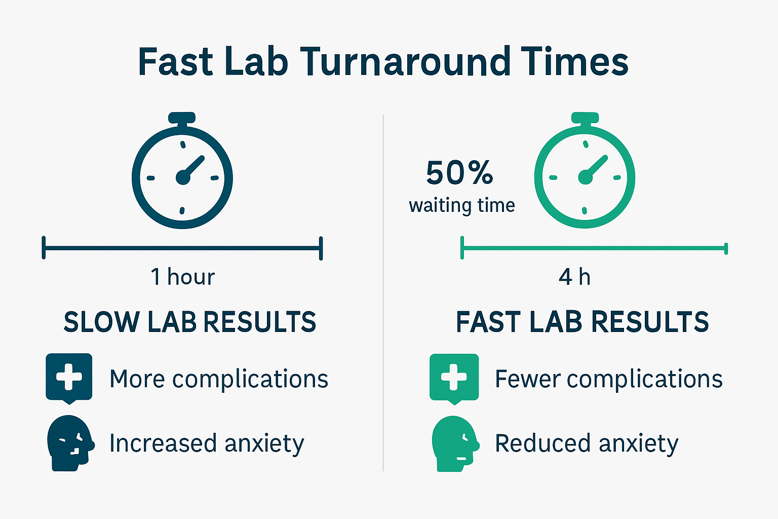 Infographic showing emergency department lab turnaround impact