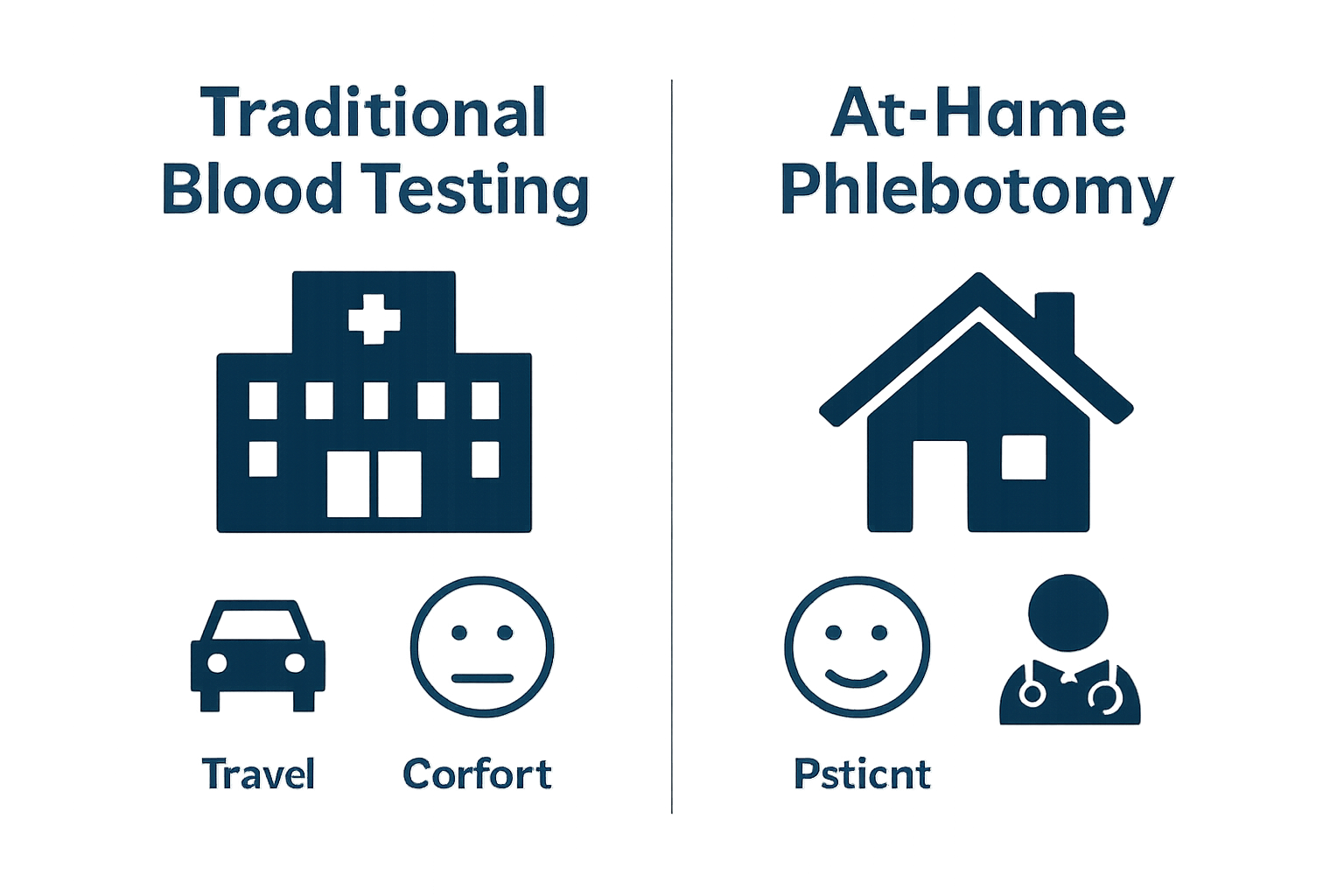 Infographic comparing traditional and at-home phlebotomy