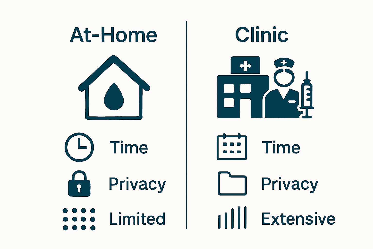Visual comparison of at-home versus clinic blood tests