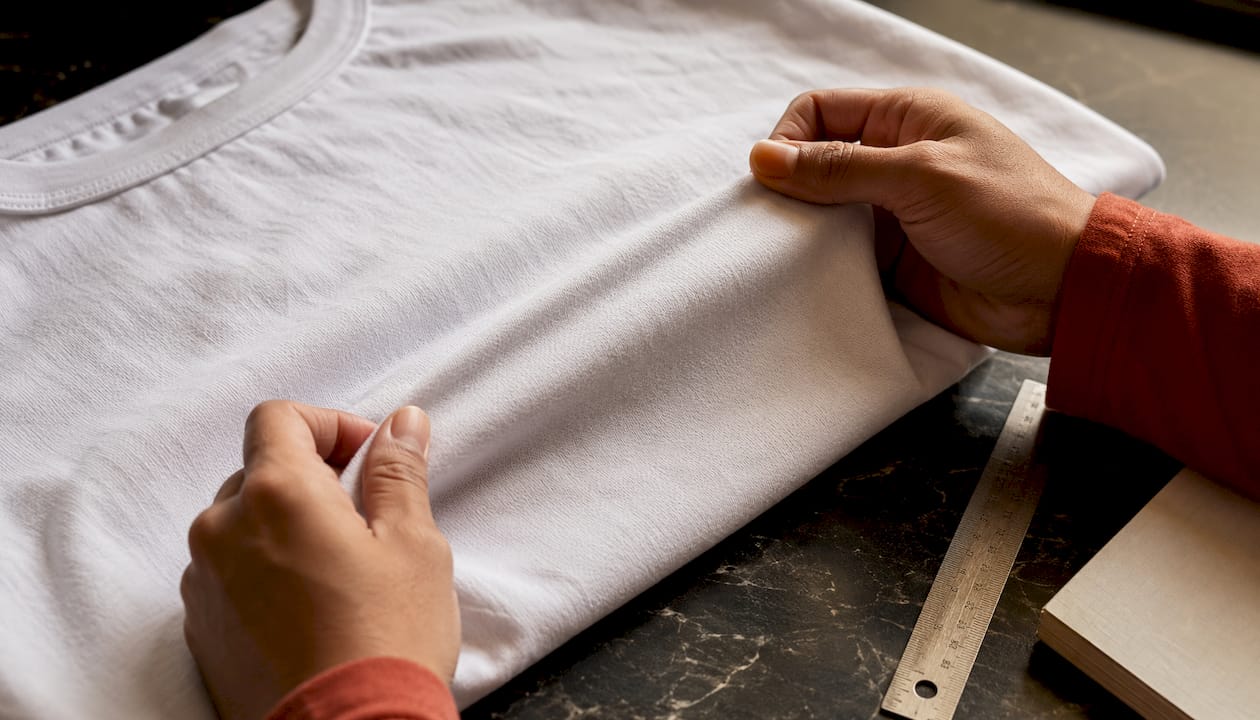 Close-up of heavyweight ring-spun cotton fabric texture