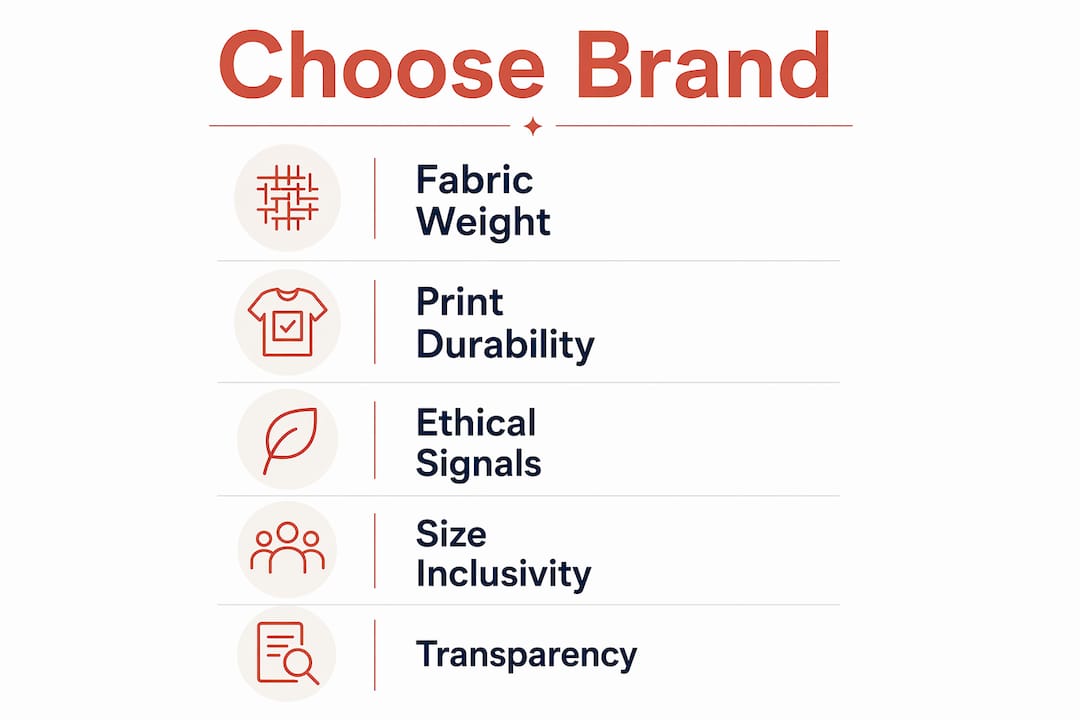 Infographic showing steps to choose Christian clothing brand