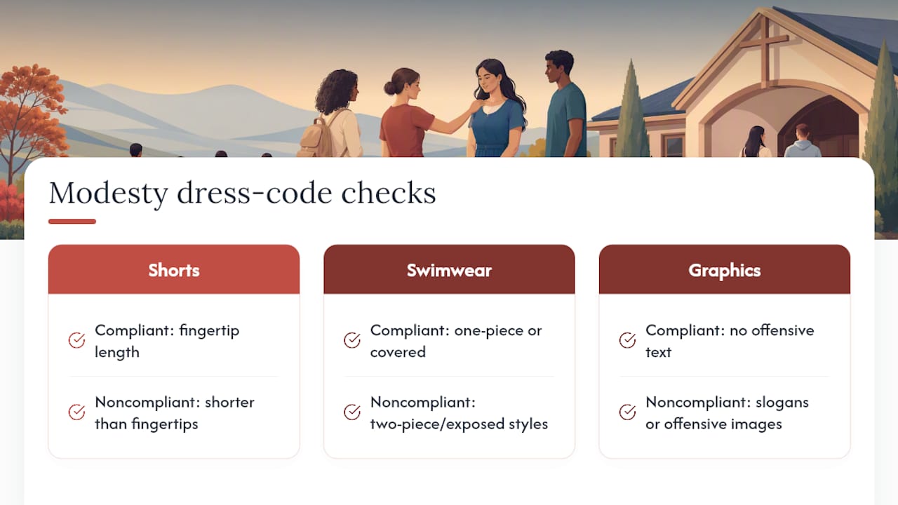 Three church retreat dress code checks