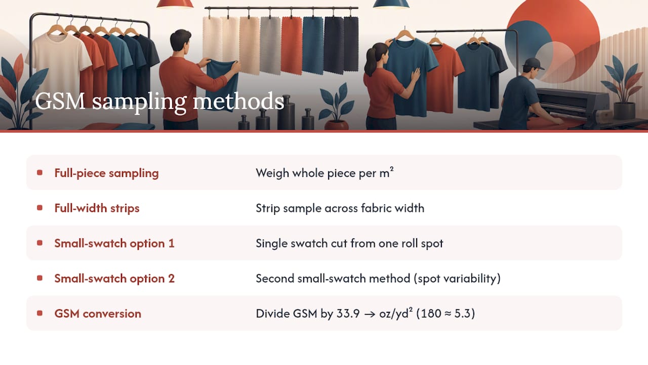 Four fabric GSM sampling methods compared