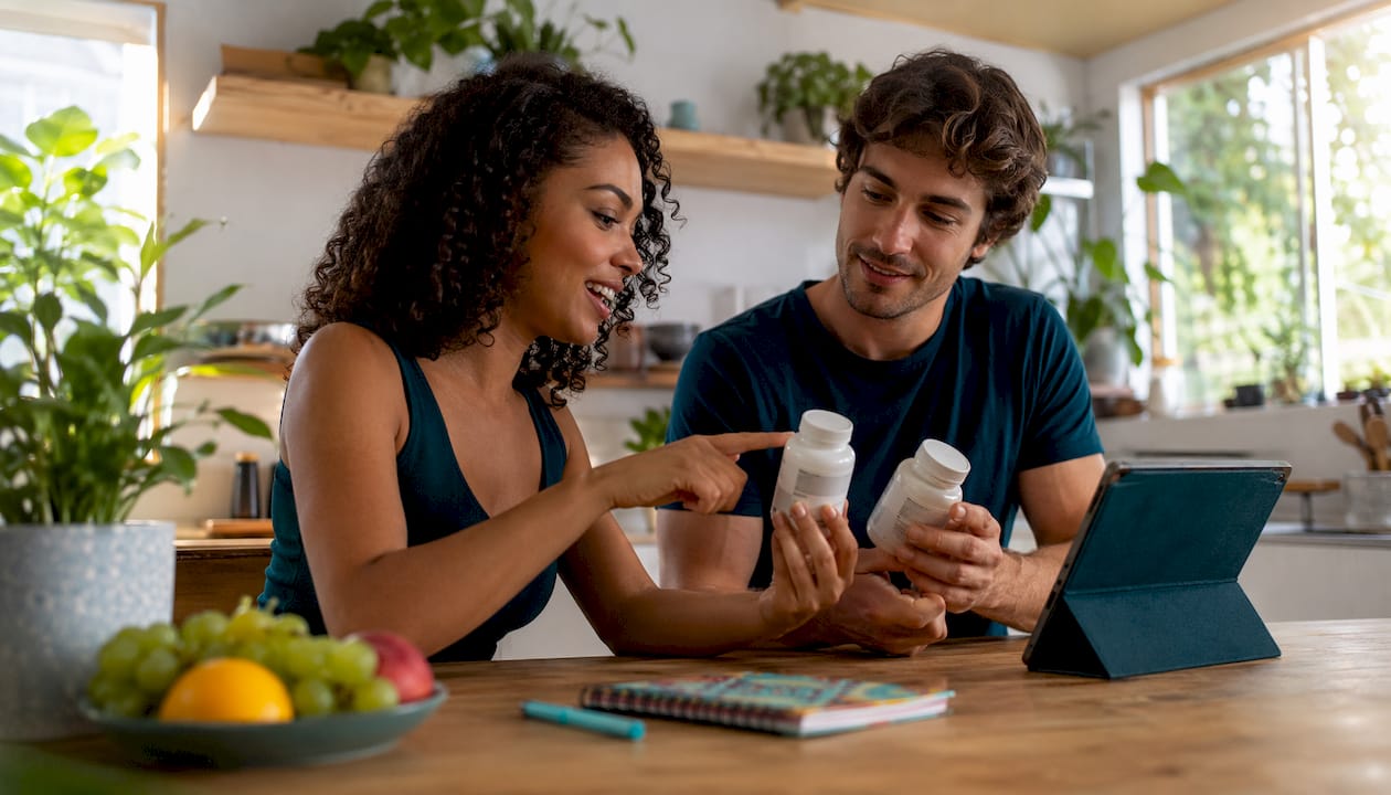 Couple deciding between magnesium supplements