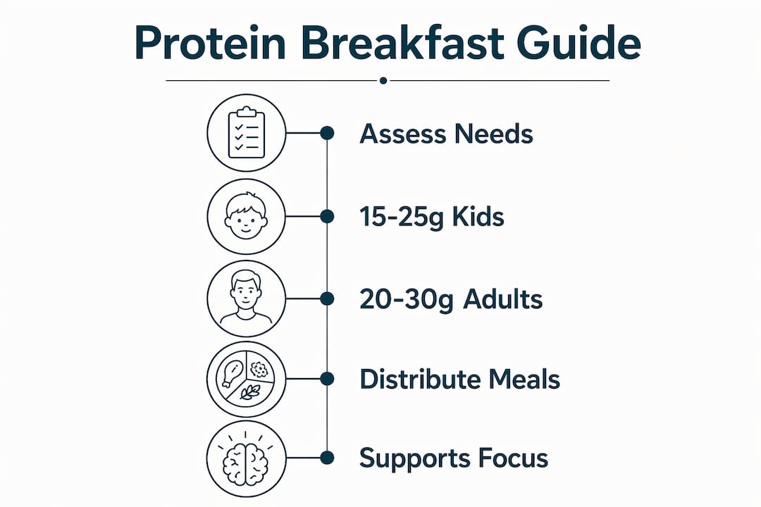 Infographic illustrating protein intake steps for ADHD