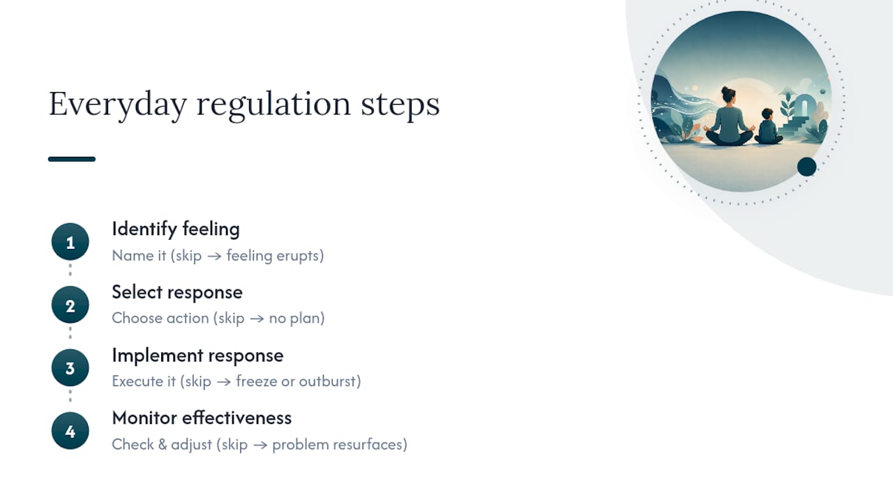 Four-step emotional regulation process diagram