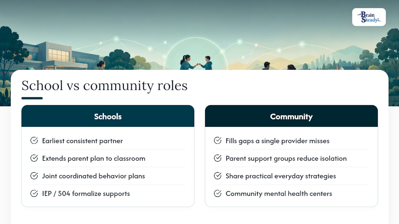 What Role Do Schools and Community Resources Play? — overview diagram