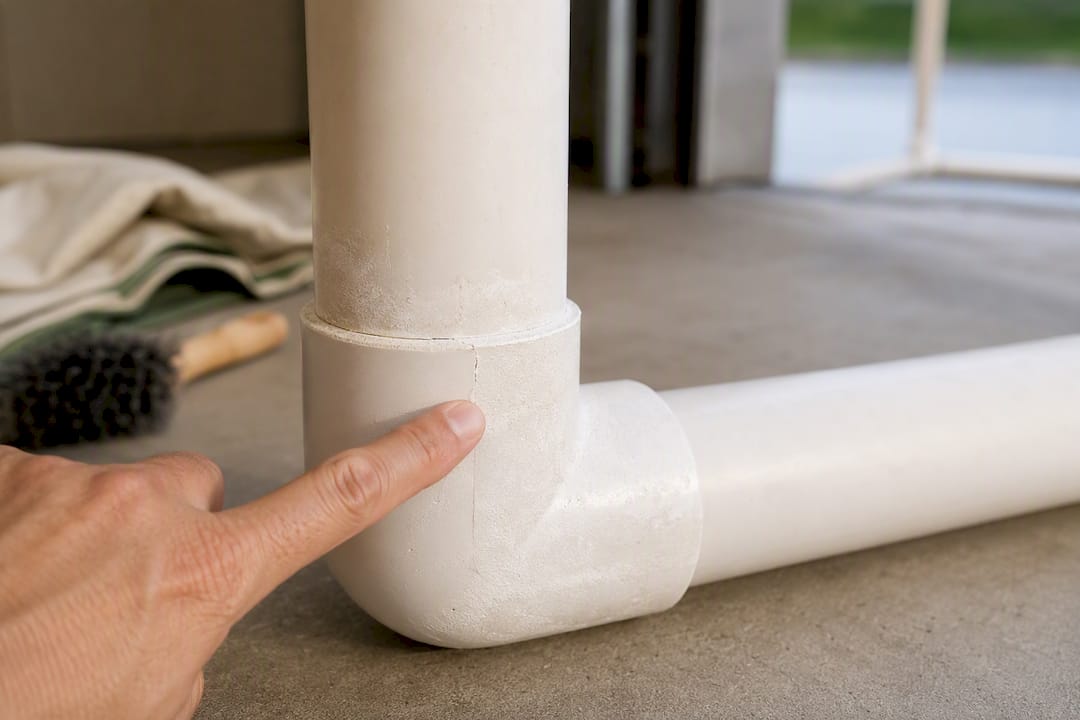 Inspecting UV wear on PVC goal fitting