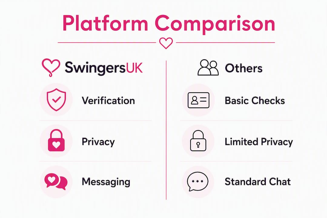 Comparison infographic of UK swingers platforms