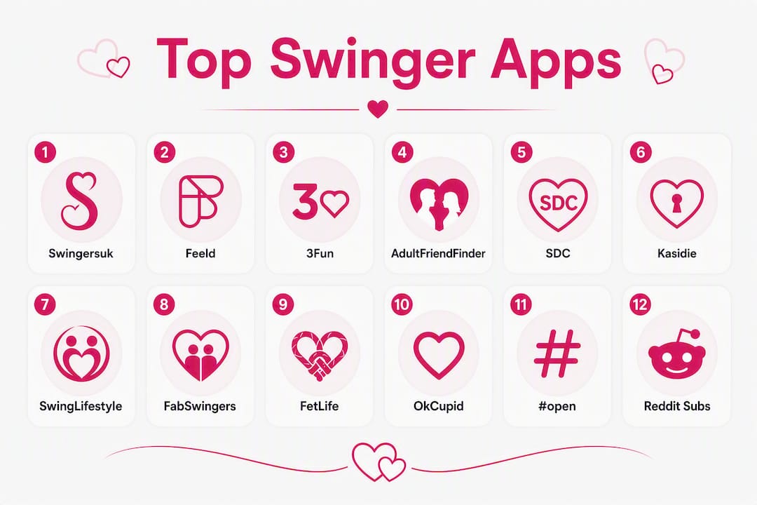 Infographic showing ranking of swinger apps
