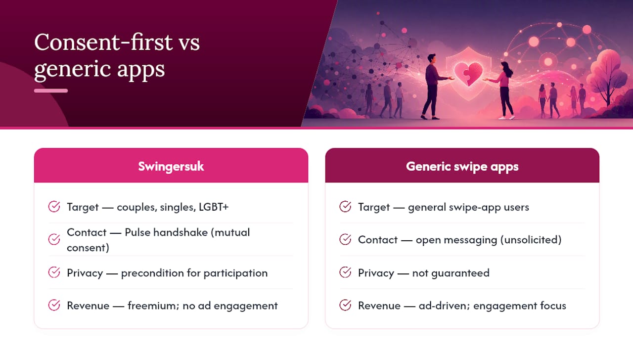 Why Swingersuk recommends consent-first design — overview diagram