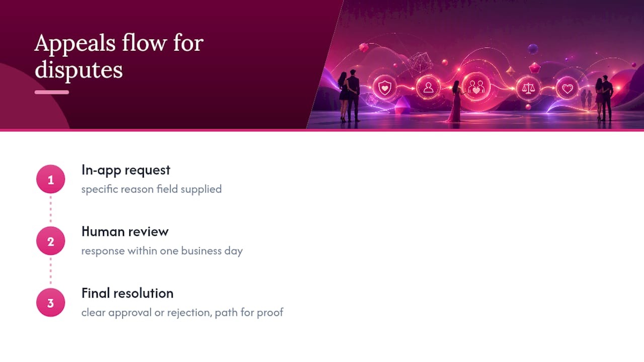 Three-step identity verification appeals flow