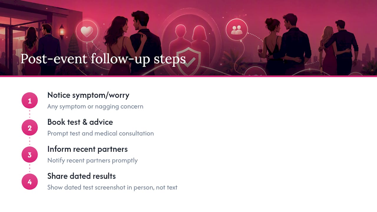 Sexual health follow-up and partner notification steps