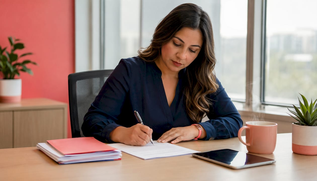 Employee completing security policy acknowledgment