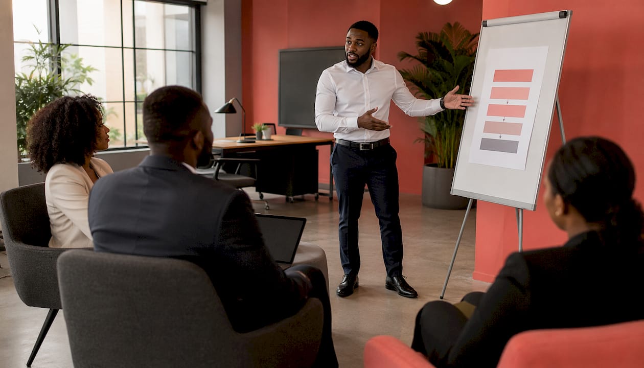 Security consultant explaining policy hierarchy